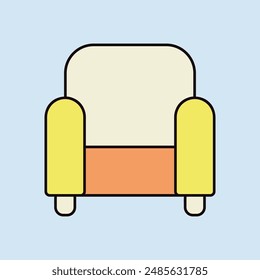 Cómodo icono de Vector de sillón suave. Símbolo gráfico para muebles, diseño de Sitio web y App, logotipo, App, UI