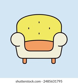 Comfortable soft armchair vector icon. Graph symbol for furniture, web site and apps design, logo, app, UI