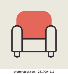 Cómodo icono de Vector de sillón suave. Símbolo del gráfico para el diseño de los muebles, del Sitio web y de los App, logotipo, App, UI