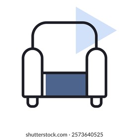 Comfortable soft armchair vector icon. Graph symbol for furniture, web site and apps design, logo, app, UI