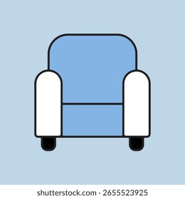Comfortable soft armchair vector icon. Graph symbol for furniture, web site and apps design, logo, app, UI