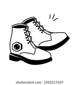 Comfortable and stylish boots icon design in modern style