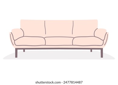 Comfortable stylish modern sofa. Furniture for home, interior, apartment. Living room sofas, modern. Flat vector illustration isolated	