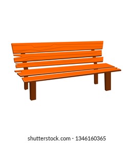 Comfortable urban bench.
Wooden bench for the street or park in cartoon style.