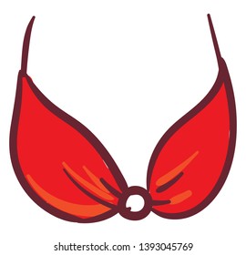 A comfortable to wear red bras vector color drawing or illustration