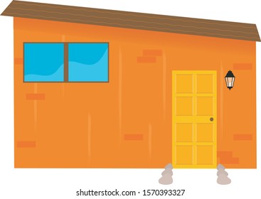 
Comfortable yellow cabin isolated vector illustration