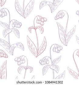 Comfrey flower graphic color seamless pattern background sketch illustration vector 