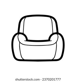 Comfy armchair icon. Relaxing on squishy chair. Modern seating, isolated on white background. Vector illustration