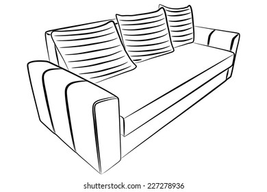 a comfy couch sofa isolated on white 