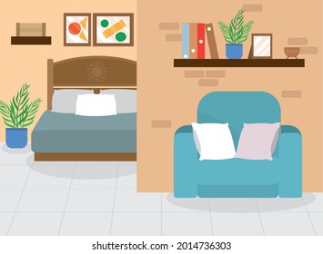 habitación cómoda con sofá