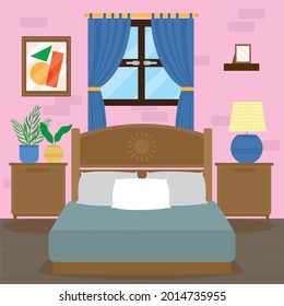 comfy house bedroom with window