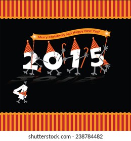 Comic 2015 New Year's Eve character, vector