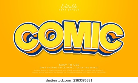 Comic 3d editable text effect. Yellow text effect