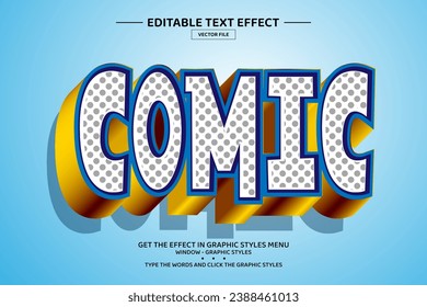 Comic 3D editable text effect template
