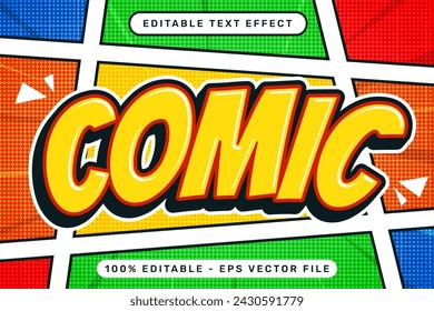 comic 3d text effect and editable text effect with comic retro style design