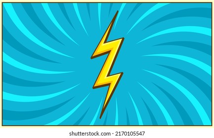 Comic abstract background with thunder flash illustration