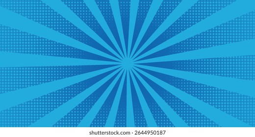 Fundo azul abstrato cômico - Estilo cômico