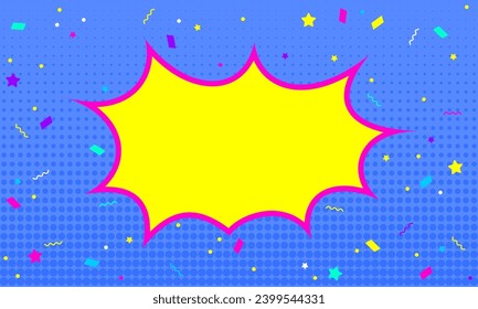 Comic abstract bright background with confetti