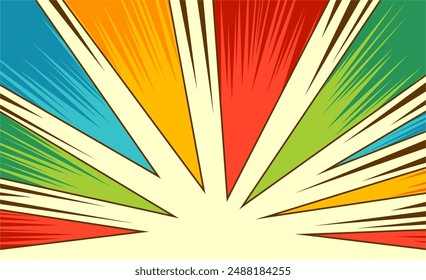 fondo abstracto de la ráfaga del cómic con efecto radial