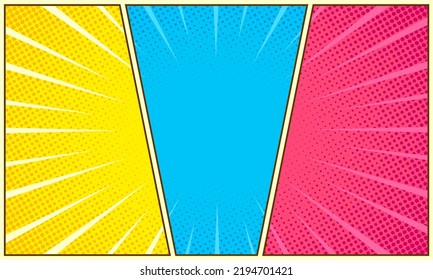 Comic abstract colorful background template