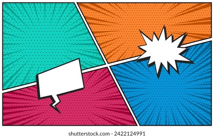 Comic abstract page scene background. vector illustration
