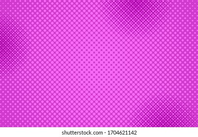 Comic abstract pink background with halftone effects. Vector illustration