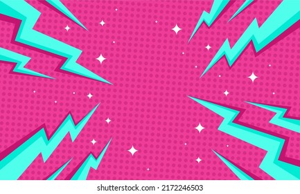comic abstract pop art background with thunder illustration