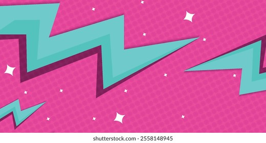 comic abstract pop art background with thunder illustration