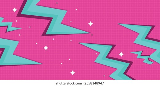 comic abstract pop art background with thunder illustration