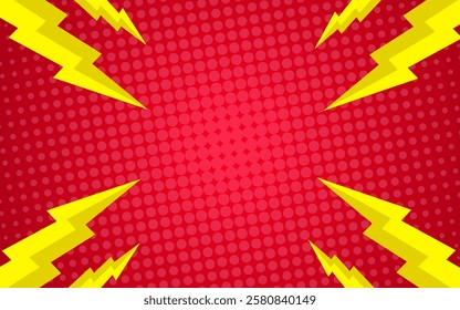 comic abstract pop art background with thunder. vector illustration