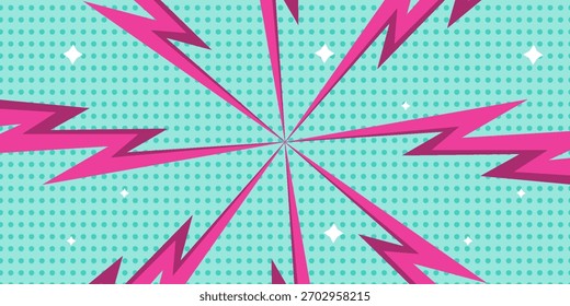 comic abstract pop art background with thunder illustration