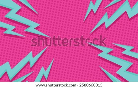 Comic abstract pop art background with thunder