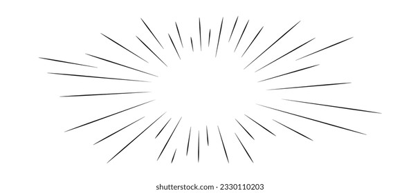 Comic action lines.Manga speed effect frame. Cartoon boom,bang,radial burst.Vector isolated illustration