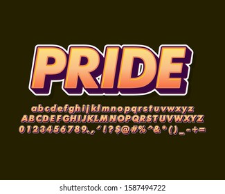 Comic alphabet style, strong bold typeface, modern text effect