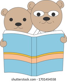 Comic animal character illustration, Bear