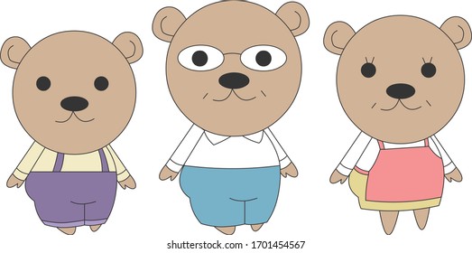 Comic-Tierzeichen-Illustration, Bär