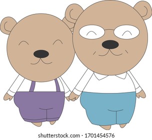 Comic-Tierzeichen-Illustration, Bär