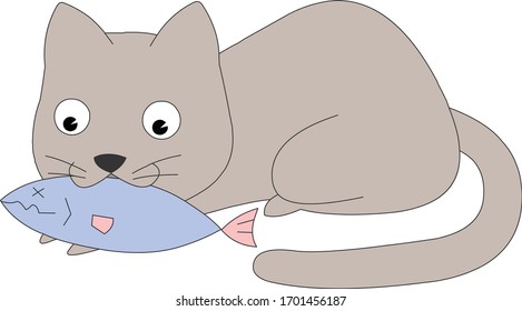 Comic animal character illustration, Cat