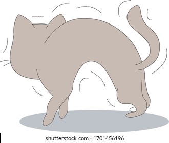 Comic animal character illustration, Cat