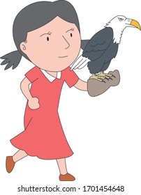 Ilustración del carácter de animal cómico, Águila