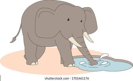 Comic animal character illustration, Elephant