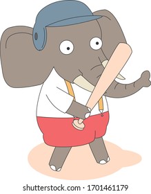 Comic animal character illustration, Elephant
