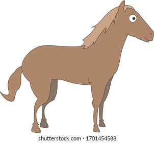 Comic animal character illustration, Horse