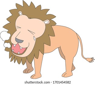 Comic animal character illustration, Lion