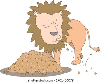 Comic animal character illustration, Lion