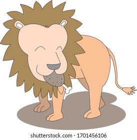 Comic animal character illustration, Lion