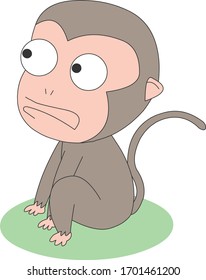 Comic Animal Character Illustration, Affe