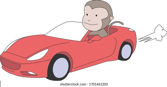 Comic animal character illustration, Monkey