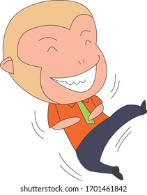 Comic animal character illustration, Monkey