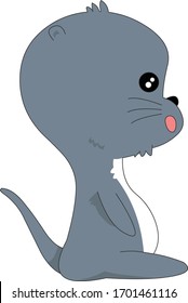 Comic animal character illustration, Otter